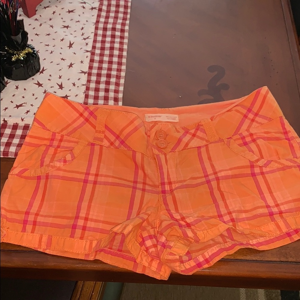 Ora he Plaid Shorts Low Rose Size 9 shorts Orange